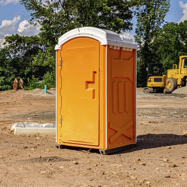 how often are the portable restrooms cleaned and serviced during a rental period in Chandlersville Ohio